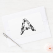 Sticker Rectangulaire LETTRE A BAR CODE First Initial Barcode Motif (Enveloppe)