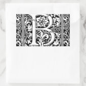 Sticker Rectangulaire Lettre B Monogramme médiéval Art Nouveau (Sac)