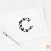 Sticker Rectangulaire LETTRE C CODE BARRE Premier Motif de code barre in (Enveloppe)