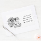 Sticker Rectangulaire Lettre E ange monogramme alphabet initial noir et (Enveloppe)