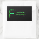 Sticker Rectangulaire Lettre "F" Néon Lumogramme (Sac)