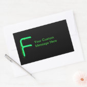 Sticker Rectangulaire Lettre "F" Néon Lumogramme (Enveloppe)