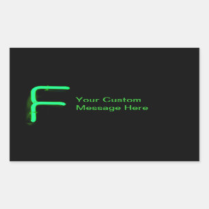 Sticker Rectangulaire Lettre "F" Néon Lumogramme
