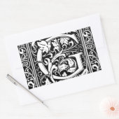Sticker Rectangulaire Lettre G Monogramme médiéval Art Nouveau (Enveloppe)