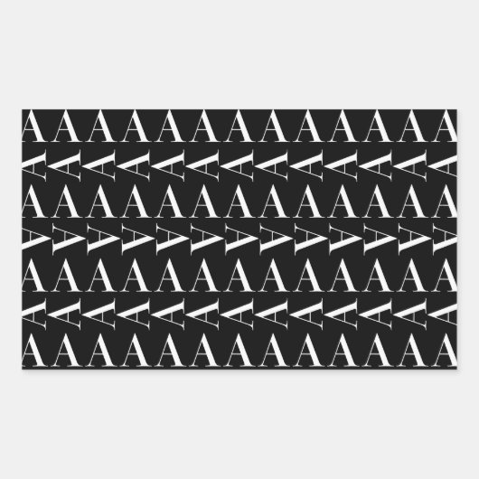 Sticker Rectangulaire Lettre initiale A monogramme (Devant)