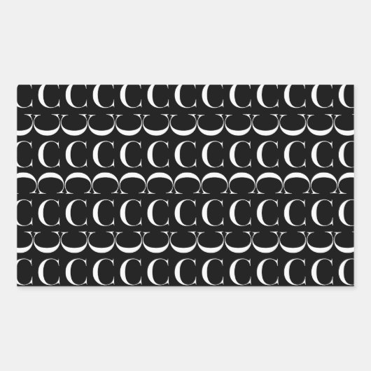 Sticker Rectangulaire Lettre initiale C (Devant)
