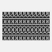 Sticker Rectangulaire Lettre initiale D monogramme (Devant)