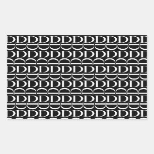 Sticker Rectangulaire Lettre initiale D monogramme