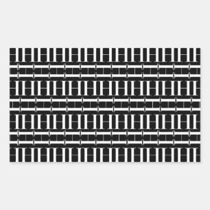 Sticker Rectangulaire Lettre initiale H monogramme