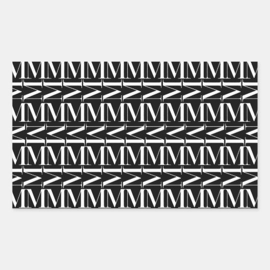 Sticker Rectangulaire Lettre initiale M (Devant)