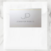 Sticker Rectangulaire LETTRE INITIALE Modèle D'ARGENT D'OR (Sac)