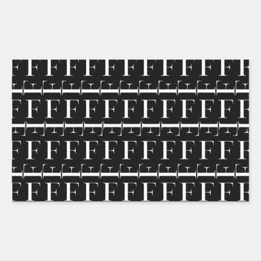 STICKER RECTANGULAIRE LETTRE INITIALE MONÂTRE F (Devant)