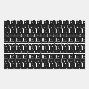 Sticker Rectangulaire Lettre initiale monogramme E