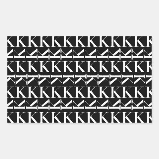 Sticker Rectangulaire Lettre initiale monogramme K (Devant)