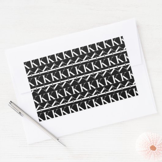 Sticker Rectangulaire Lettre initiale monogramme K (Enveloppe)
