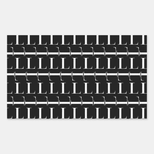 Sticker Rectangulaire Lettre initiale monogramme L (Devant)