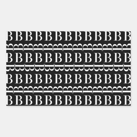 STICKER RECTANGULAIRE LETTRE INITIALE MONOGRAPHIQUE B (Devant)