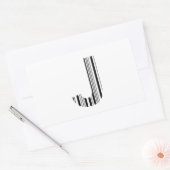 Sticker Rectangulaire LETTRE J CODE BARRE Premier Motif de code barre in (Enveloppe)