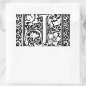 Sticker Rectangulaire Lettre J Monogramme médiéval Art Nouveau (Sac)