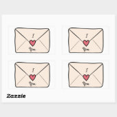 Sticker Rectangulaire Lettre Je T'Aime (Feuille)