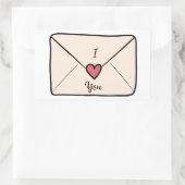 Sticker Rectangulaire Lettre Je T'Aime (Sac)