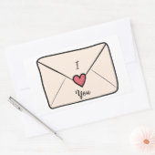Sticker Rectangulaire Lettre Je T'Aime (Enveloppe)