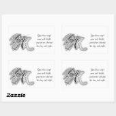Sticker Rectangulaire Lettre K ange monogramme alphabet initial (Feuille)