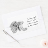 Sticker Rectangulaire Lettre K ange monogramme alphabet initial (Enveloppe)