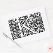 Sticker Rectangulaire Lettre K Monogramme médiéval Art Nouveau (Enveloppe)