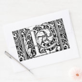 Sticker Rectangulaire Lettre L Monogramme médiéval Art Nouveau (Enveloppe)