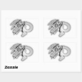 Sticker Rectangulaire Lettre P Angle Monogramme initial (Feuille)