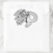Sticker Rectangulaire Lettre P Angle Monogramme initial (Sac)