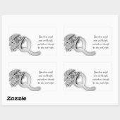 Sticker Rectangulaire LETTRE q ANGLE monogramme alphabet (Feuille)