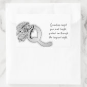 Sticker Rectangulaire LETTRE q ANGLE monogramme alphabet (Sac)