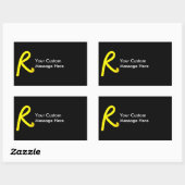 Sticker Rectangulaire Lettre "R" Neon Light Monogramme (Feuille)