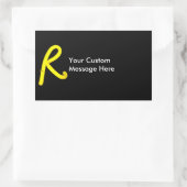 Sticker Rectangulaire Lettre "R" Neon Light Monogramme (Sac)