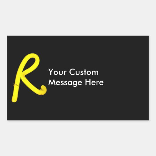 Sticker Rectangulaire Lettre "R" Neon Light Monogramme (Devant)