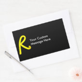 Sticker Rectangulaire Lettre "R" Neon Light Monogramme (Enveloppe)