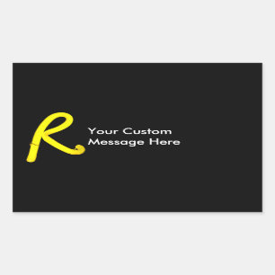 Sticker Rectangulaire Lettre "R" Neon Light Monogramme