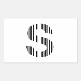 Sticker Rectangulaire LETTRE S CODE BARRE Premier Motif de code barre in