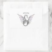 Sticker Rectangulaire Lettre S Monogramme initial avec ailes angéliques (Sac)