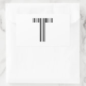 Sticker Rectangulaire LETTRE T CODE BARRE Premier Motif de code à barres (Sac)