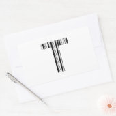 Sticker Rectangulaire LETTRE T CODE BARRE Premier Motif de code à barres (Enveloppe)