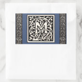 Sticker Rectangulaire LETTRE vintage M ART NOUVEAU (Sac)