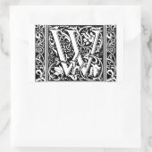 Sticker Rectangulaire Lettre W Monogramme médiéval Art Nouveau (Sac)