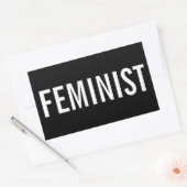 Sticker Rectangulaire Lettres blanches féministes et audacieuses sur aut (Enveloppe)