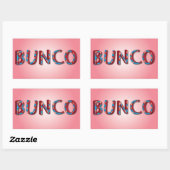 Sticker Rectangulaire Lettres Bunco avec dés bunco (Feuille)