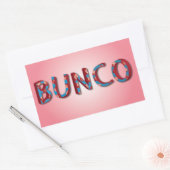 Sticker Rectangulaire Lettres Bunco avec dés bunco (Enveloppe)