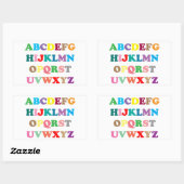 Sticker Rectangulaire Lettres colorées d'ABC (Feuille)