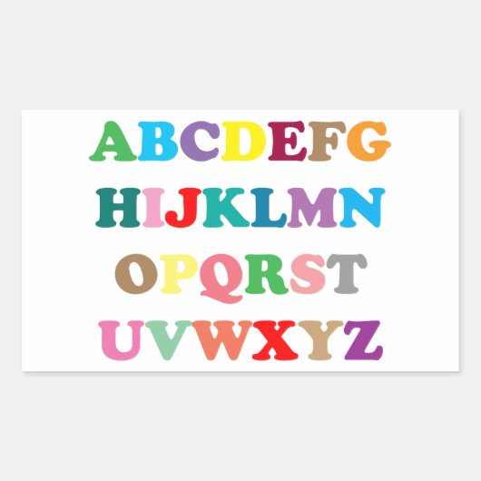 Sticker Rectangulaire Lettres colorées d'ABC (Devant)